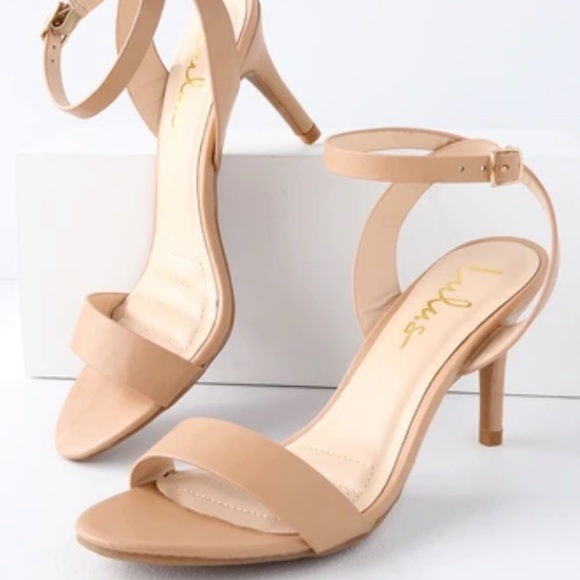 Lulus Shoes - Nude Lulu Hunter Ankle Strap Heels